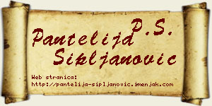 Pantelija Sipljanović vizit kartica